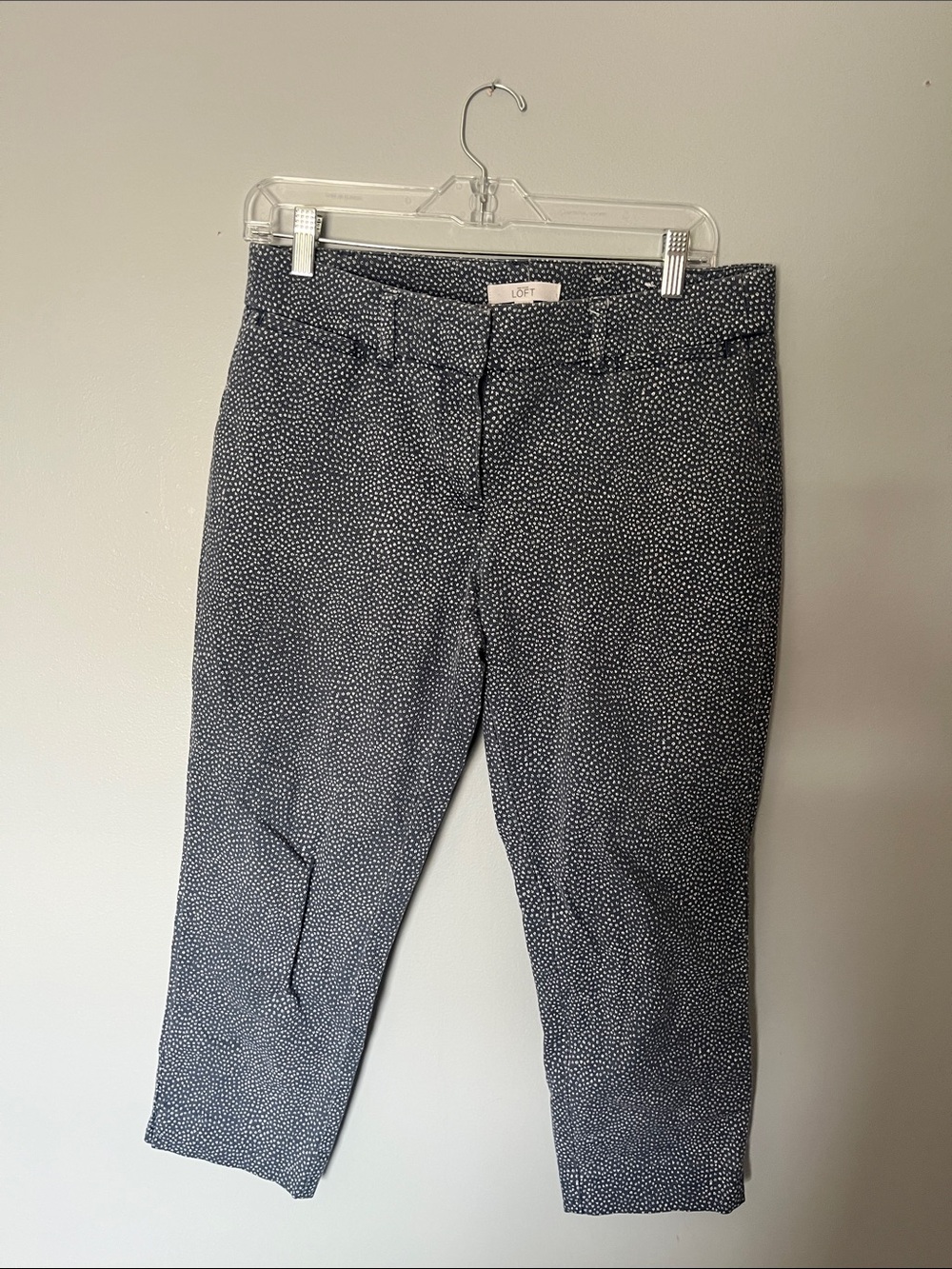 LOFT Navy Speckled Cropped Ankle Pants